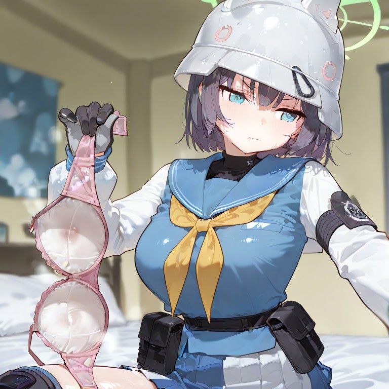 【ブルアカ】むわっむわ！蒸れたブラを見せてくれる生徒達！【ブラジャーとパンティ、たわわなおっぱい】-RJ01538091